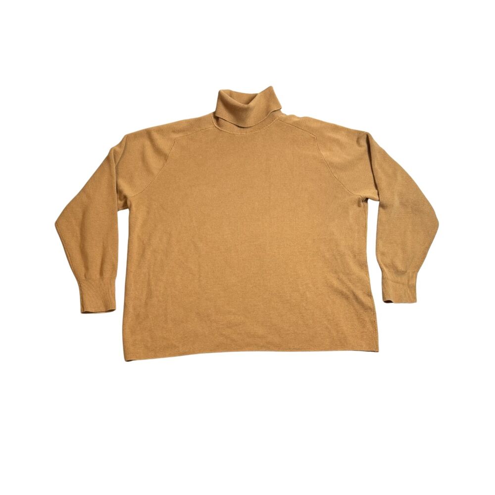 Universal Standard Tan Knit Classic Oversized Turtleneck Size S Minimalist